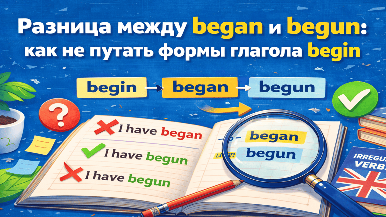 Разница между began и begun: как не путать формы глагола begin